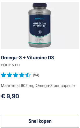 Top 2 Bestel hier Omega-3 + Vitamine D3 BODY & FIT voor 3,90 euro bij Body & Fit review