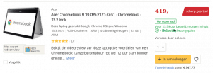 Aanbieding Acer Chromebook R 13 CB5-312T-K5G1 - Chromebook - 13.3 Inch