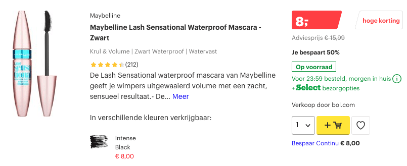 Top 1 Maybelline Lash Sensational Waterproof Mascara - Zwart review