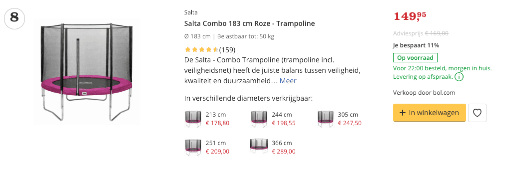 Beste top 4 Salta Combo 183 cm Roze - Trampoline review