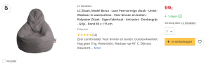 Beste top 5 LC Zitzak, Model Barca - Luxe Peervormige zitzak - Uniek review