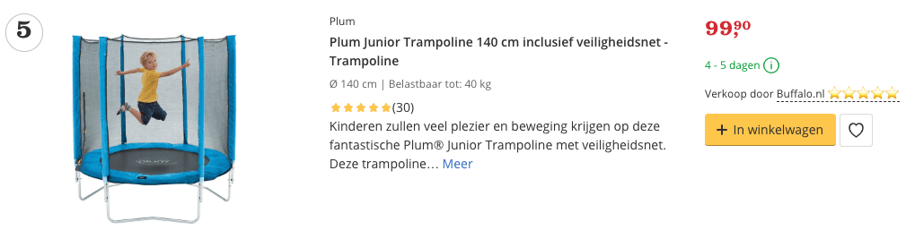 Beste top 5 Plum Junior Trampoline 140 cm inclusief veiligheidsnet - Trampoline review