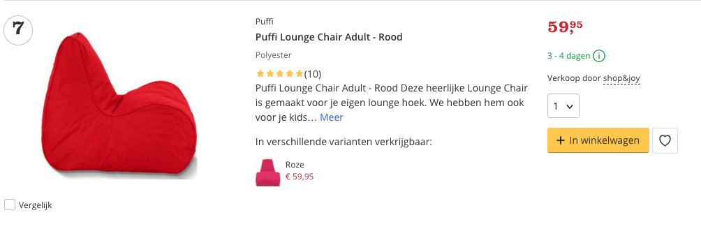 Top 4 Puffi Lounge Chair Adult - Rood review