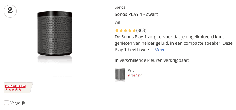 Top 2 Sonos PLAY 1 - Zwart review