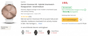 Top 3 Garmin Vivomove HR - Hybride Smartwatch - Roségoud:wit - Small:medium