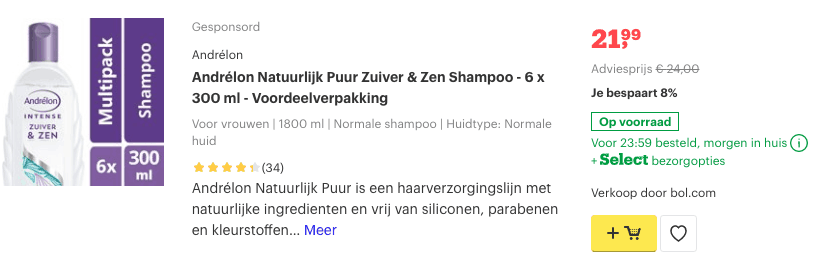 Top 1 Andrélon Natuurlijk Puur Zuiver & Zen Shampoo - 6 x 300 ml - Voordeelverpakking review