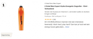Top 1 L'Oréal Men Expert Hydra Energetic Oogroller - 10ml - Verkoelend review