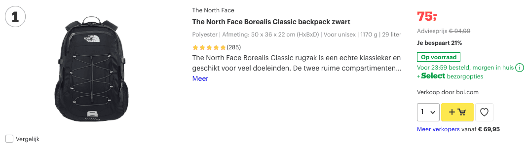 Top 1 The North Face Borealis Classic backpack zwart review