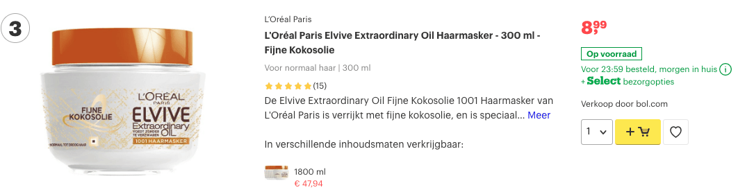 Top 3 L'Oréal Paris Elvive Extraordinary Oil Haarmasker - 300 ml - Fijne Kokosolie review