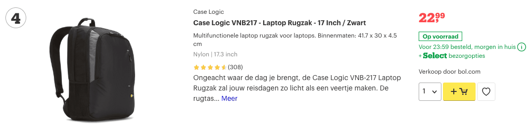 Top 4 Case Logic VNB217 - Laptop Rugzak - 17 Inch : Zwart review