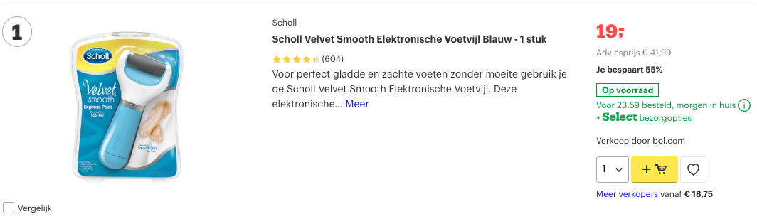 Top 1 Scholl Velvet Smooth Elektronische Voetvijl Blauw - 1 stuk review