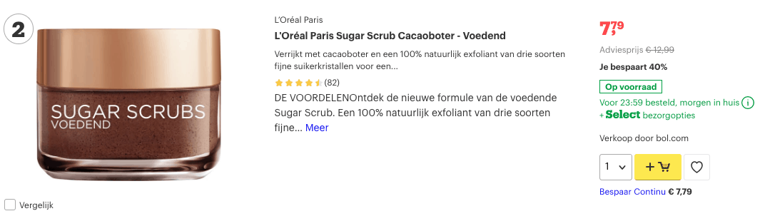 Top 2 L'Oréal Paris Sugar Scrub Cacaoboter - Voedend review