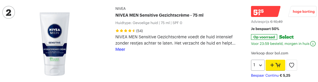 Top 2 NIVEA MEN Sensitive Gezichtscrème - 75 ml review