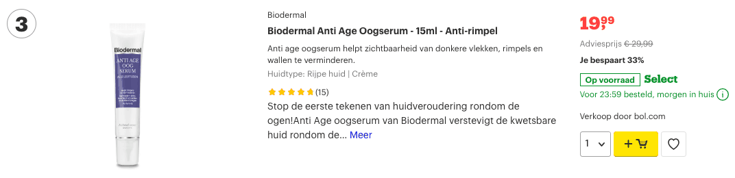 Top 3 Biodermal Anti Age Oogserum - 15ml - Anti-rimpel review