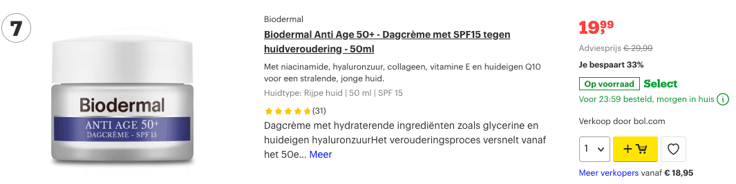 Top 4 Biodermal Anti Age 50+ - Dagcrème met SPF15 tegen huidveroudering - 50ml review
