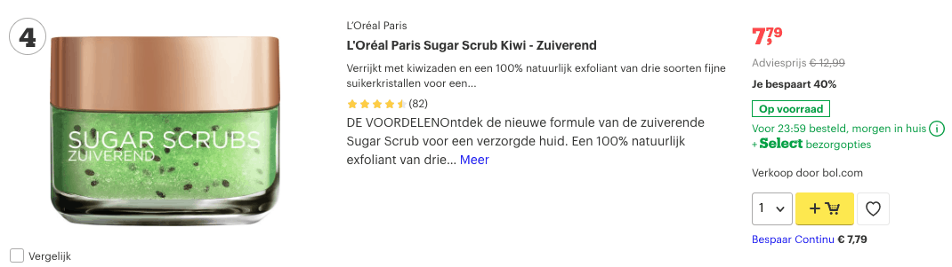 Top 4 L'Oréal Paris Sugar Scrub Kiwi - Zuiverend review