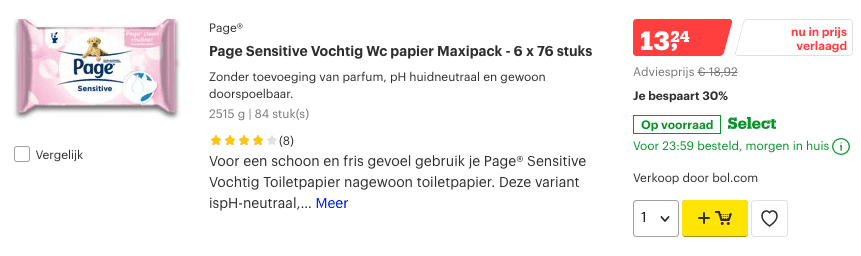 Top 5 Page Sensitive Vochtig Wc papier Maxipack - 6 x 76 stuks review