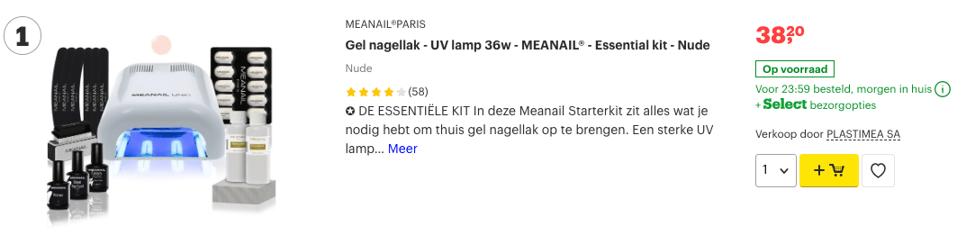 top 1 Gel nagellak - UV lamp 36w - MEANAIL® - Essential kit - Nude review