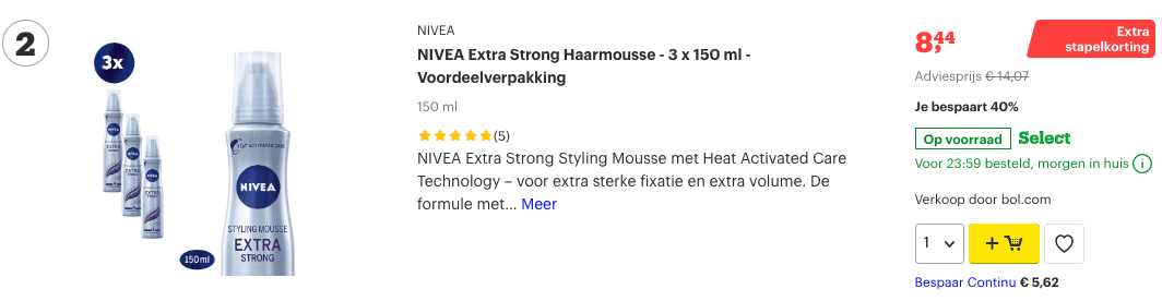 Top 2 NIVEA Extra Strong Haarmousse - 3 x 150 ml - Voordeelverpakking review