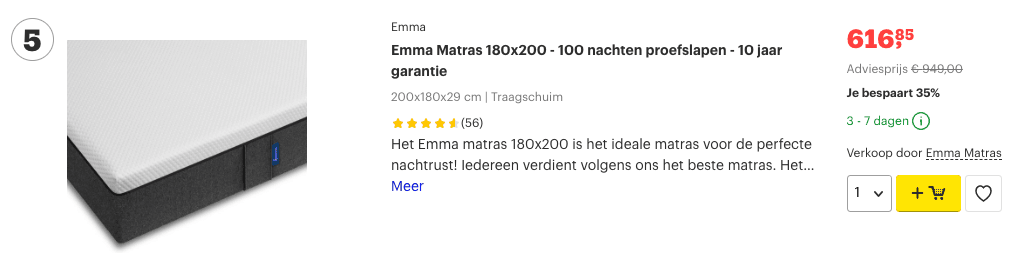 Top 5 Emma Matras 180x200 - 100 nachten proefslapen - 10 jaar garantie review