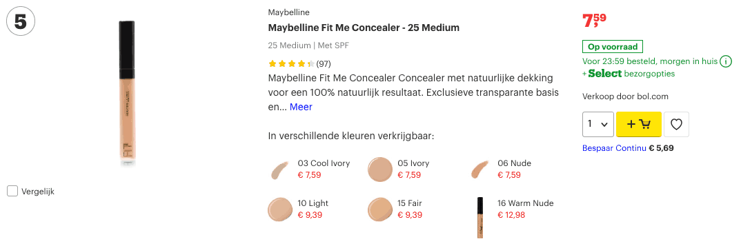 Top 5 Maybelline Fit Me Concealer - 25 Medium review