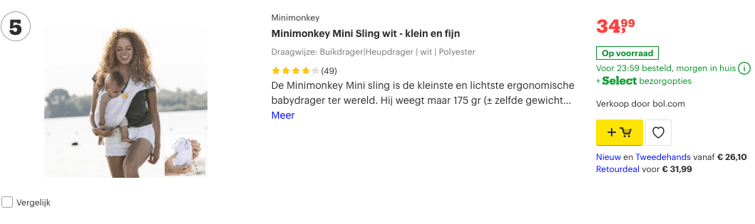 Top 5 Minimonkey Mini Sling wit - klein en fijn review
