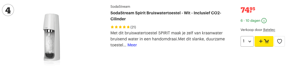 top 4 SodaStream Spirit Bruiswatertoestel - Wit - Inclusief CO2-Cilinder review