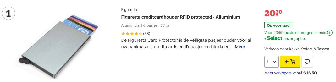 Top 1 Figuretta creditcardhouder RFID protected - Alluminium review