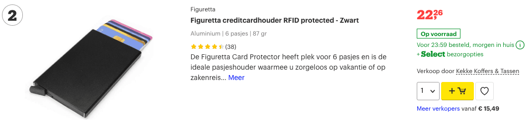 Top 2 Figuretta creditcardhouder RFID protected - Zwart review