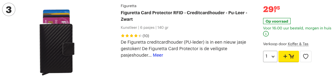 Top 3 Figuretta Card Protector RFID - Creditcardhouder - Pu-Leer - Zwart review