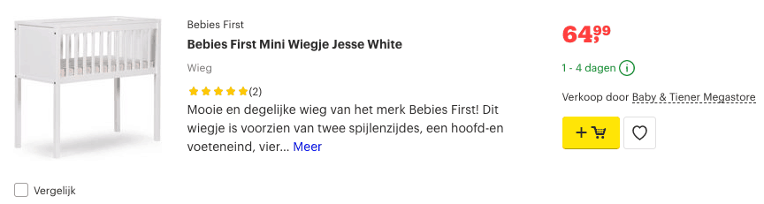 Top 4 Bebies First Mini Wiegje Jesse White review