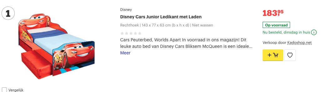 Top 4 Disney Cars Junior Ledikant met Laden review